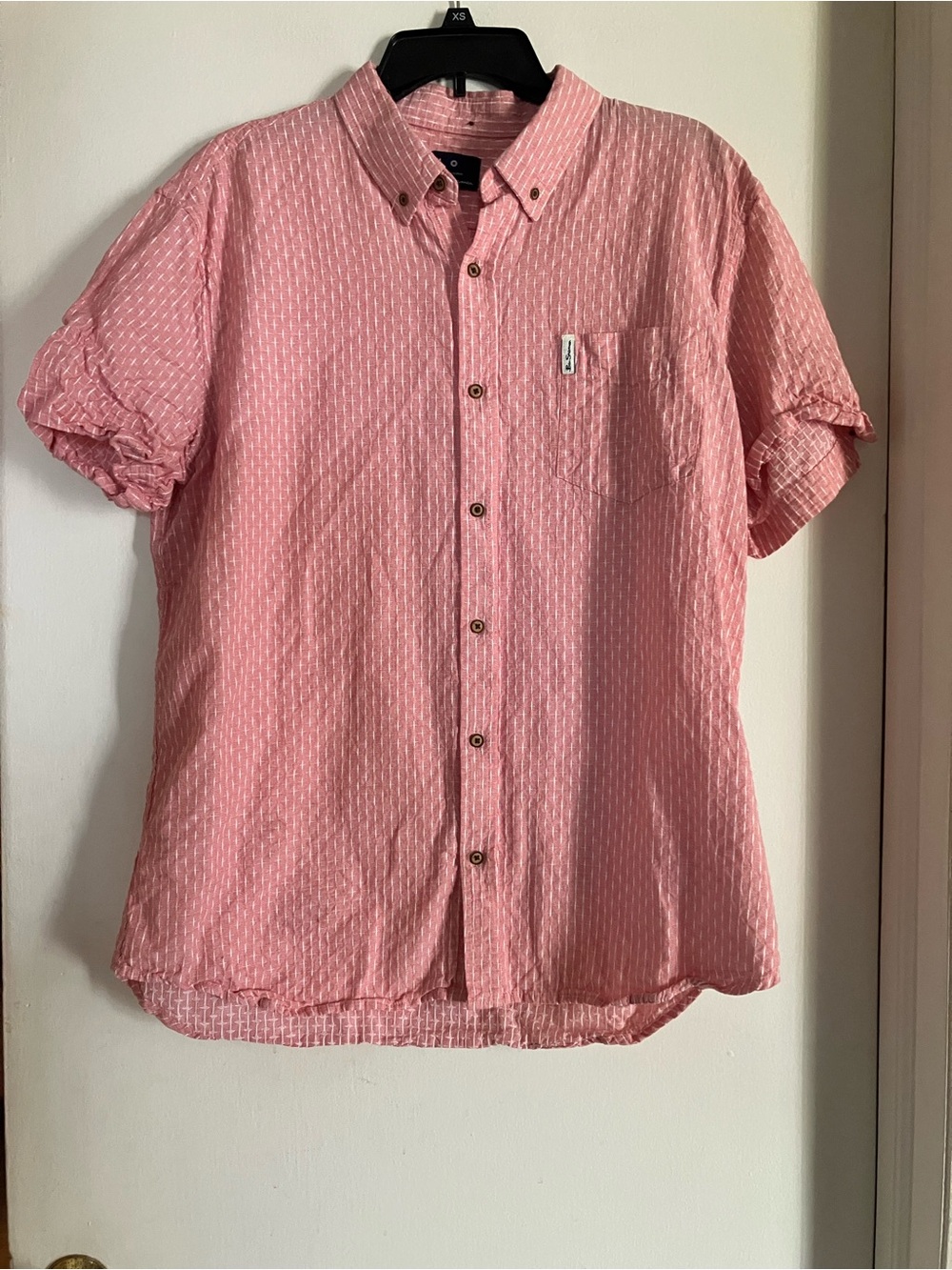 Ben Sherman Salmon Short-Sleeve Button Down Shirt